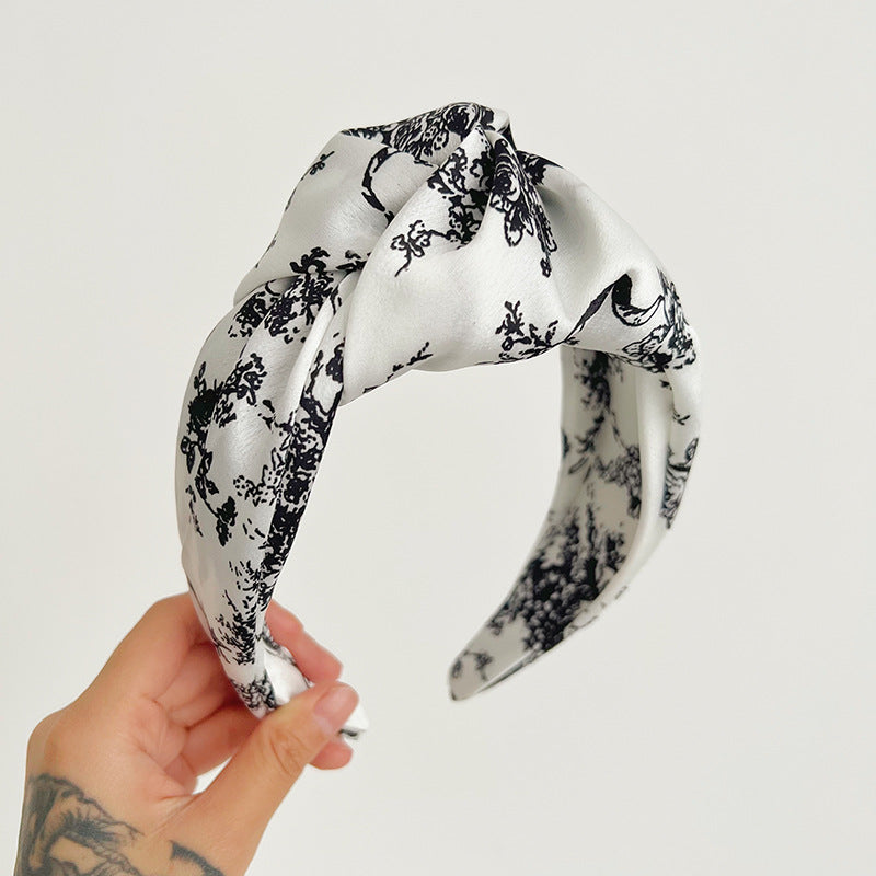 Diadema anudada con estampado de tela al por mayor